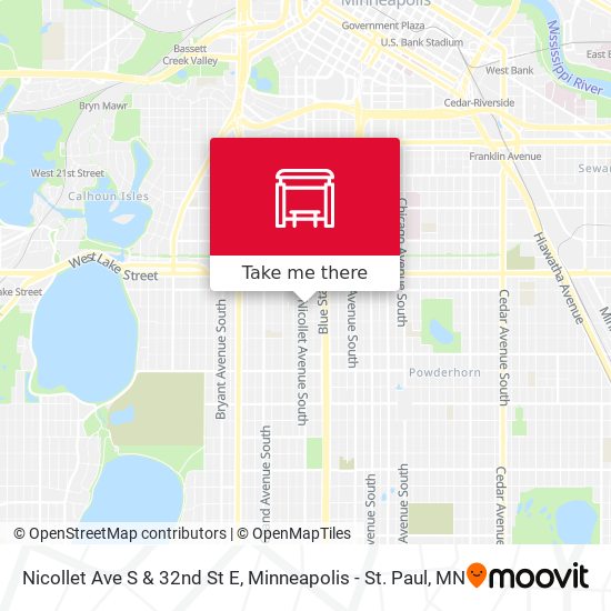 Mapa de Nicollet Ave S & 32nd St E