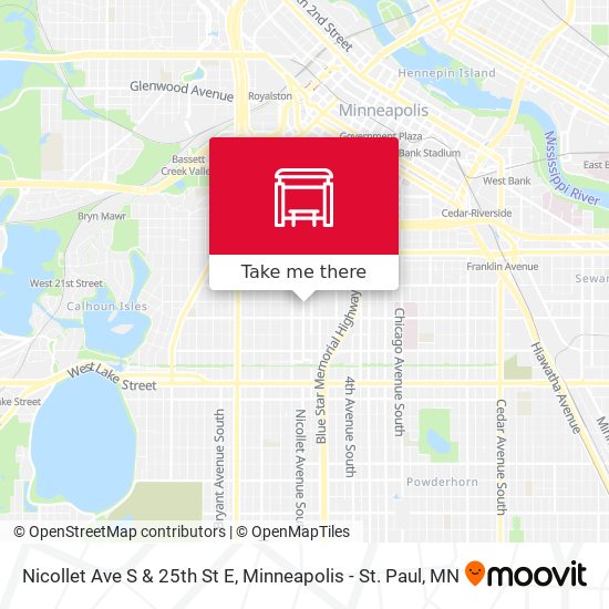 Mapa de Nicollet Ave S & 25th St E