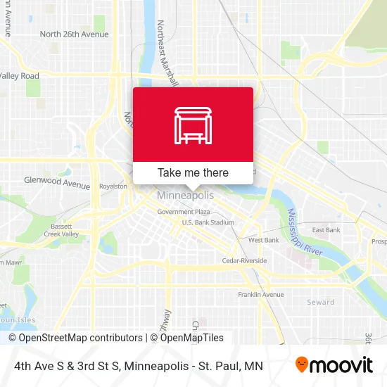 Mapa de 4th Ave S & 3rd St S