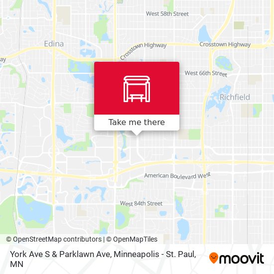 Mapa de York Ave S & Parklawn Ave