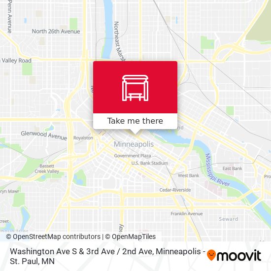 Washington Ave S & 3rd Ave / 2nd Ave map
