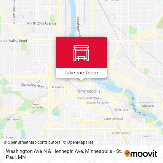 Mapa de Washington Ave N & Hennepin Ave