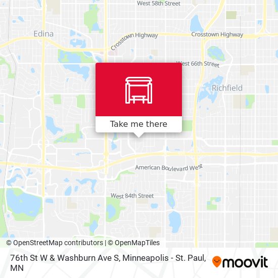 76th St W & Washburn Ave S map