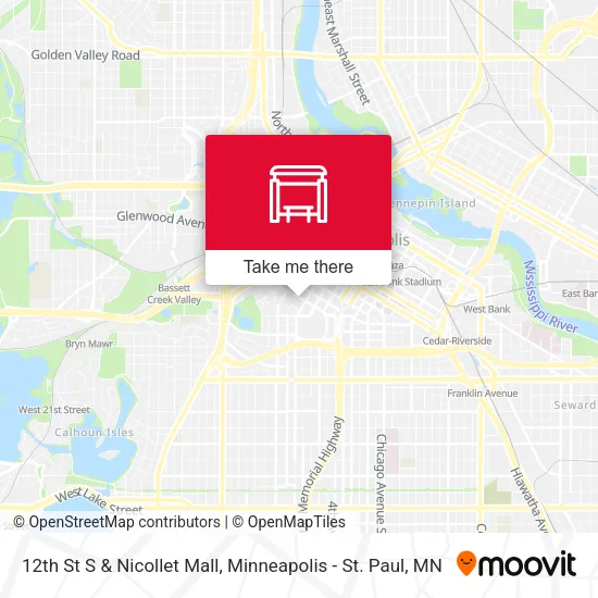 12th St S & Nicollet Mall map