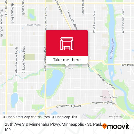 28th Ave S & Minnehaha Pkwy map