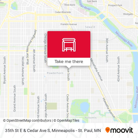 35th St E & Cedar Ave S map