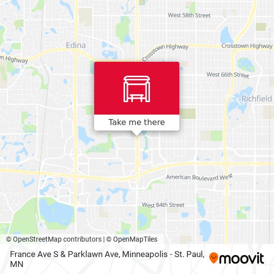 France Ave S & Parklawn Ave map