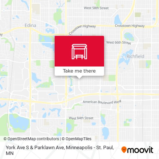 Mapa de York Ave S & Parklawn Ave