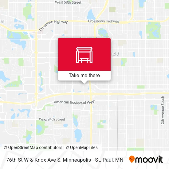 76th St W & Knox Ave S map