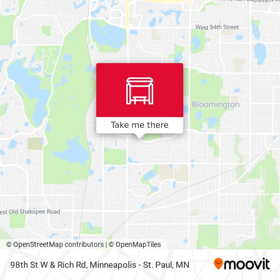 98th St W & Rich Rd map