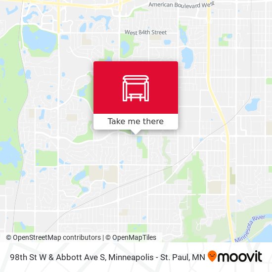 98th St W & Abbott Ave S map