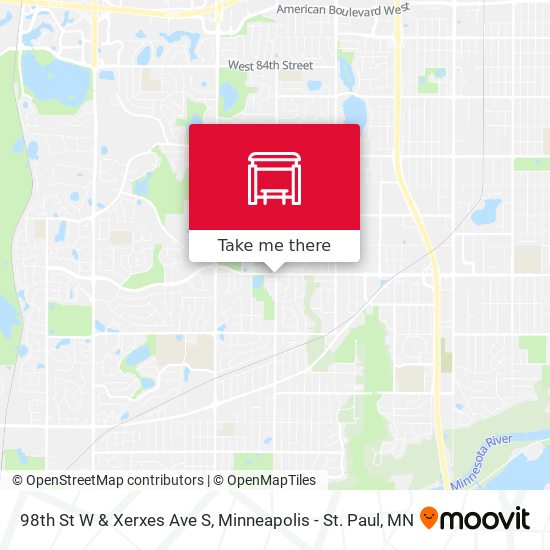 98th St W & Xerxes Ave S map