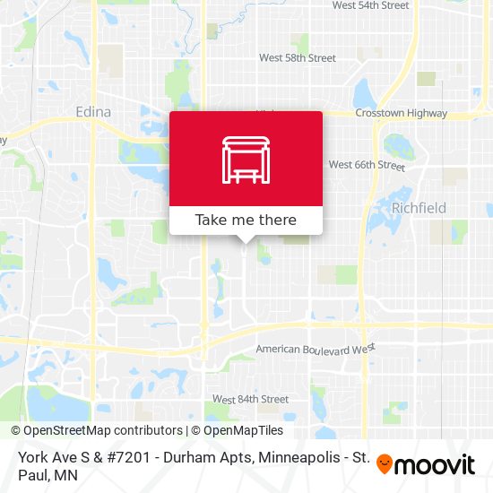 Mapa de York Ave S & #7201 - Durham Apts