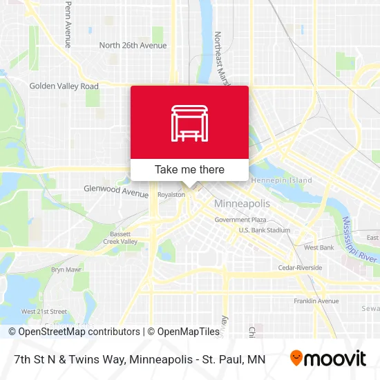 7th St N & Twins Way map