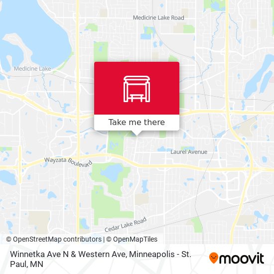 Winnetka Ave N & Western Ave map
