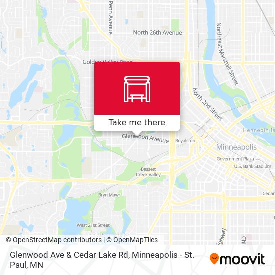 Glenwood Ave & Cedar Lake Rd map