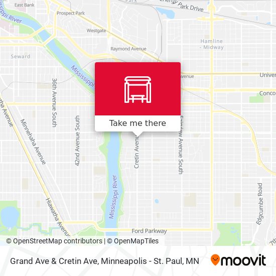 Grand Ave & Cretin Ave map
