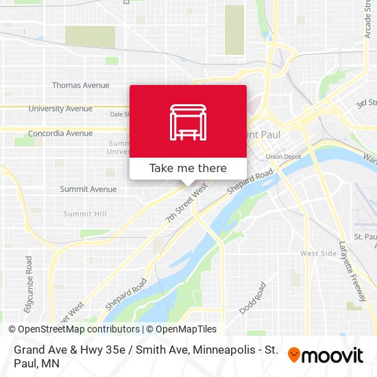 Grand Ave & Hwy 35e / Smith Ave map