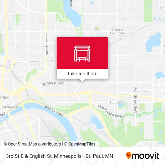 3rd St E & English St map