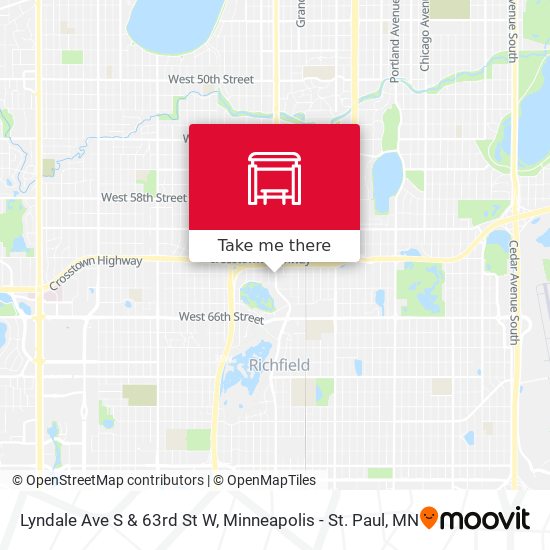 Lyndale Ave S & 63rd St W map