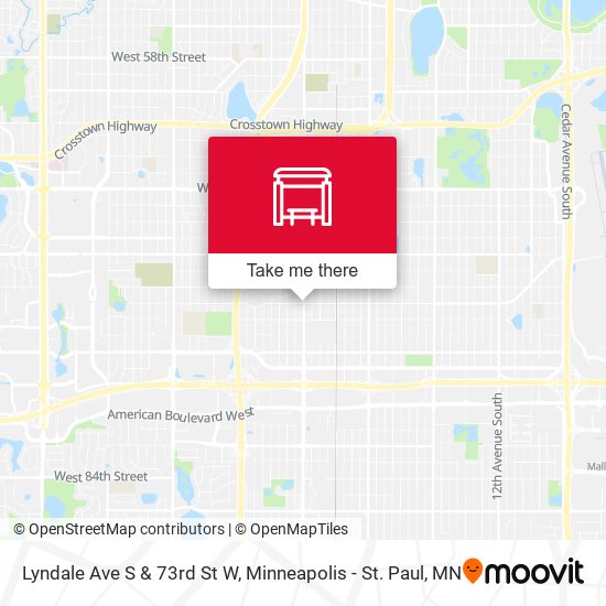 Lyndale Ave S & 73rd St W map