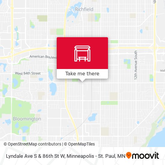 Lyndale Ave S & 86th St W map
