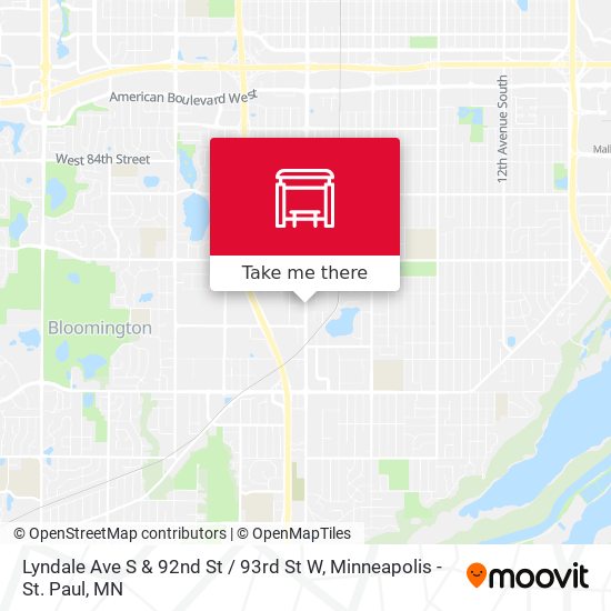 Lyndale Ave S & 92nd St / 93rd St W map