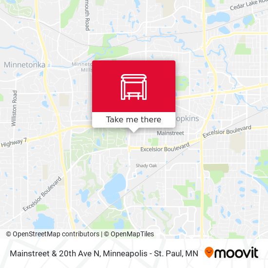 Mainstreet & 20th Ave N map