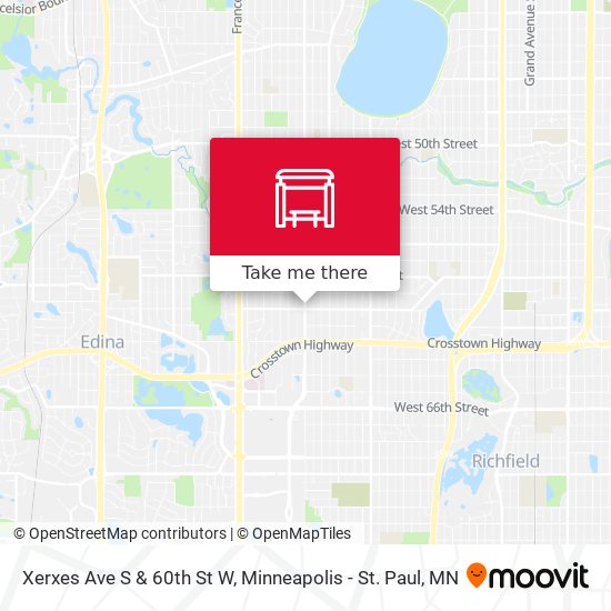 Xerxes Ave S & 60th St W map