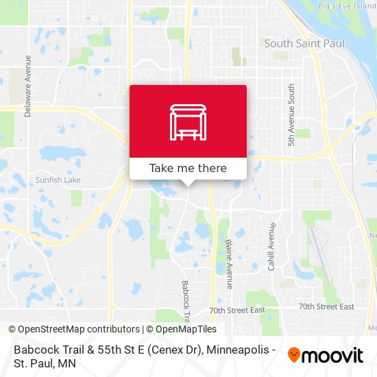Babcock Trail & 55th St E (Cenex Dr) map