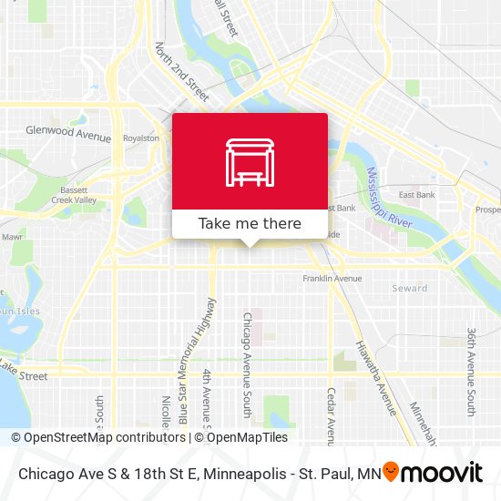 Mapa de Chicago Ave S & 18th St E