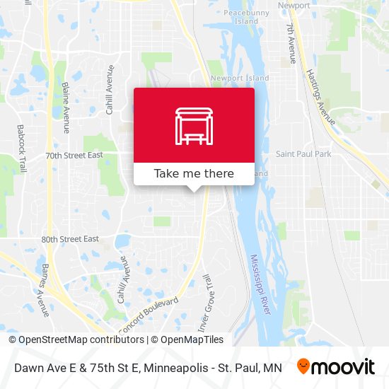 Dawn Ave E & 75th St E map