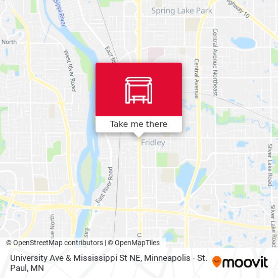University Ave & Mississippi St NE map