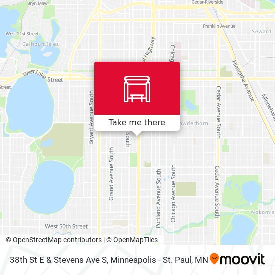 38th St E & Stevens Ave S map