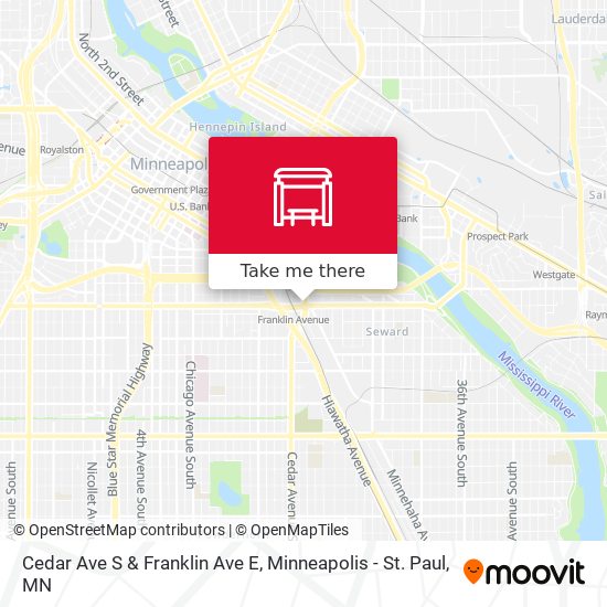 Cedar Ave S & Franklin Ave E map