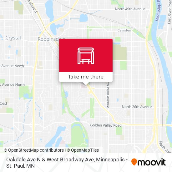 Oakdale Ave N & West Broadway Ave map