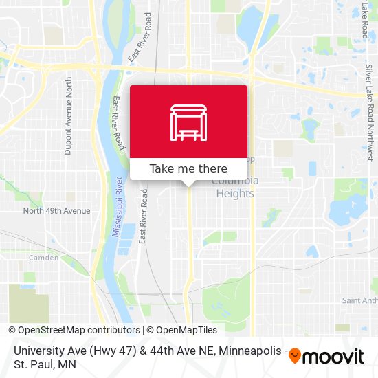 Mapa de University Ave (Hwy 47) & 44th Ave NE