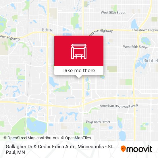 Gallagher Dr & Cedar Edina Apts map