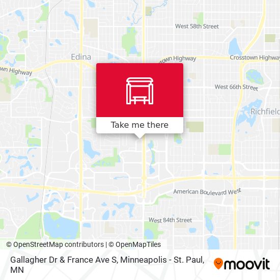 Gallagher Dr & France Ave S map