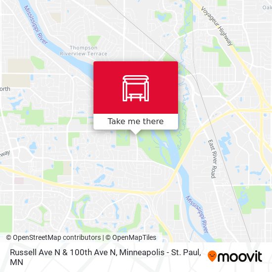 Russell Ave N & 100th Ave N map