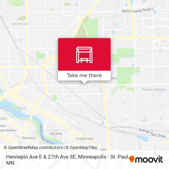 Hennepin Ave E & 27th Ave SE map
