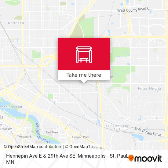 Hennepin Ave E & 29th Ave SE map