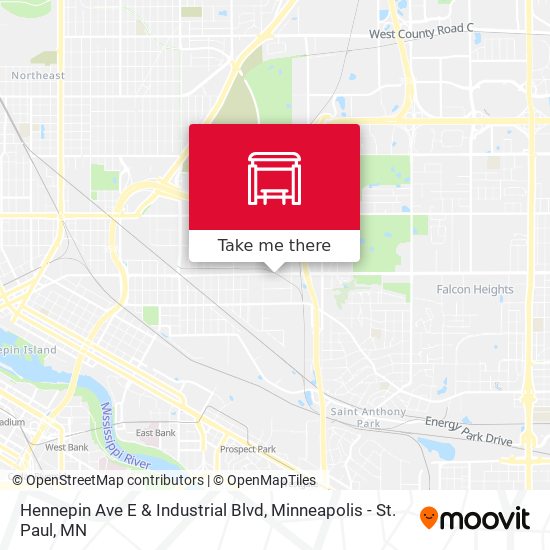 Hennepin Ave E & Industrial Blvd map