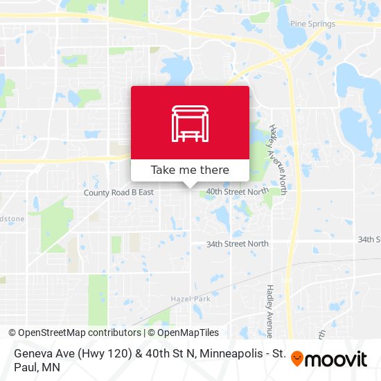 Geneva Ave (Hwy 120) & 40th St N map