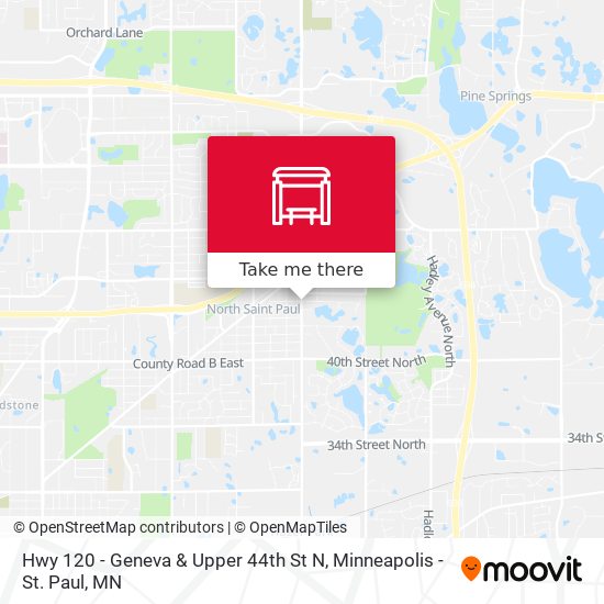 Hwy 120 - Geneva & Upper 44th St N map