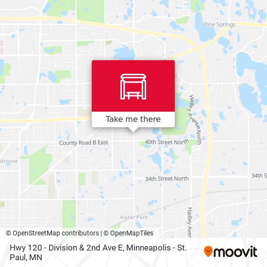 Hwy 120 - Division & 2nd Ave E map