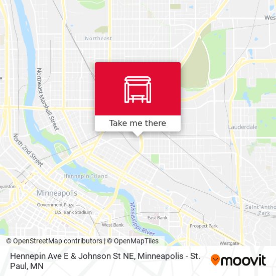 Hennepin Ave E & Johnson St NE map