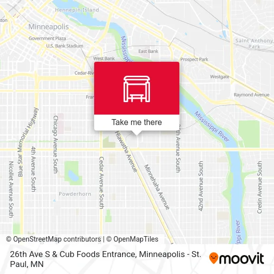 26th Ave S & Cub Foods Entrance map