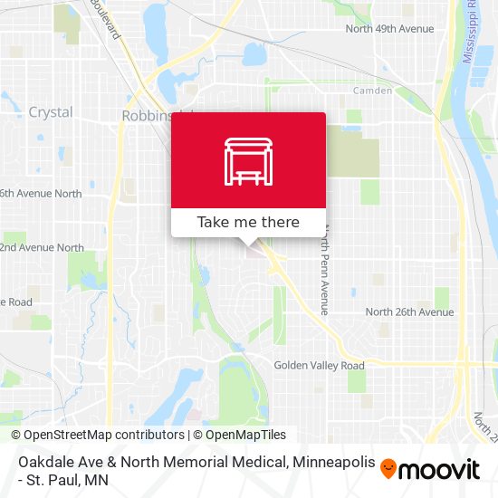 Oakdale Ave & North Memorial Medical map