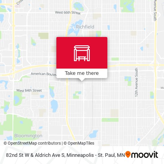 82nd St W & Aldrich Ave S map